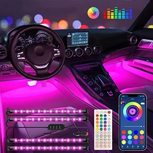 Keepsmile interior car LED light strip kit with RGB remote and app control