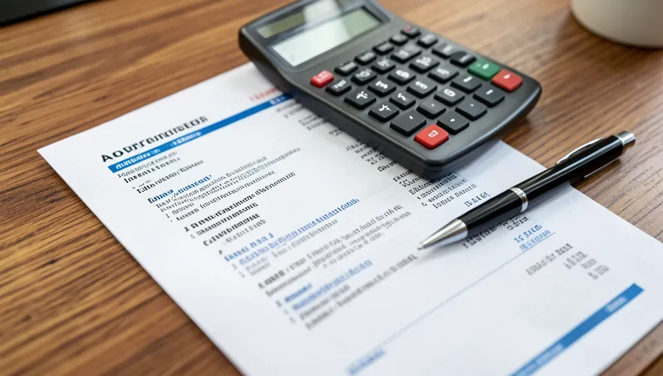 A Massachusetts auto insurance policy document with a calculator, showing coverage limits and premium breakdown