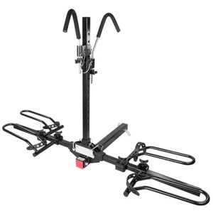 MaxxHaul platform-style 2-bike hitch rack with adjustable tire cradles