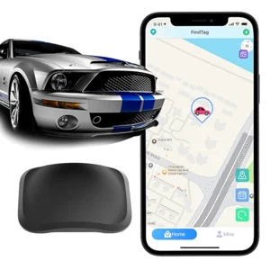 Weatherproof mini magnetic GPS vehicle tracker with smartphone tracking app