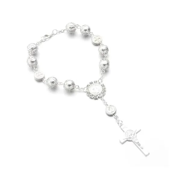 Ohleats silver car rosary hanging pendant for a rearview mirror