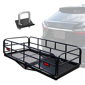 OKLEAD 500 lbs heavy duty hitch mount cargo carrier folding basket
