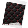 OMAC Embossed Black Faux Leather Lining Red Diamond Stitch Car
