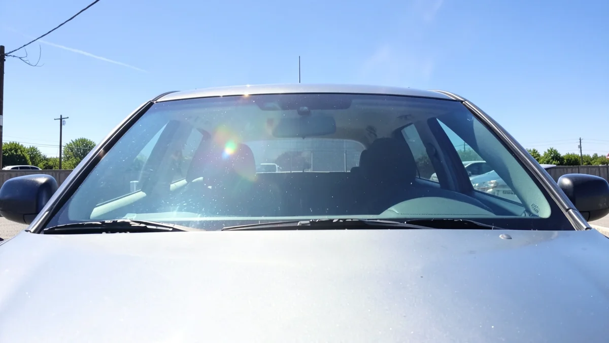Car parked outdoors in strong summer sun, illustrating how quickly a parked car interior can overheat Car parked outdoors in strong summer sun, illustrating how quickly a parked car interior can overheat