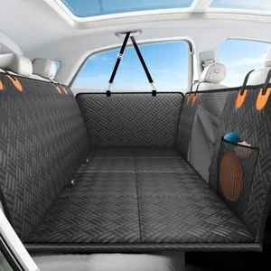 PROZAR hard-bottom dog car seat extender with mesh window for compact cars and subcompact SUVs