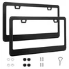 QUANQIUFEI 2 Pack License Plate Frames, Stainless Steel Car License Plate Cover Car