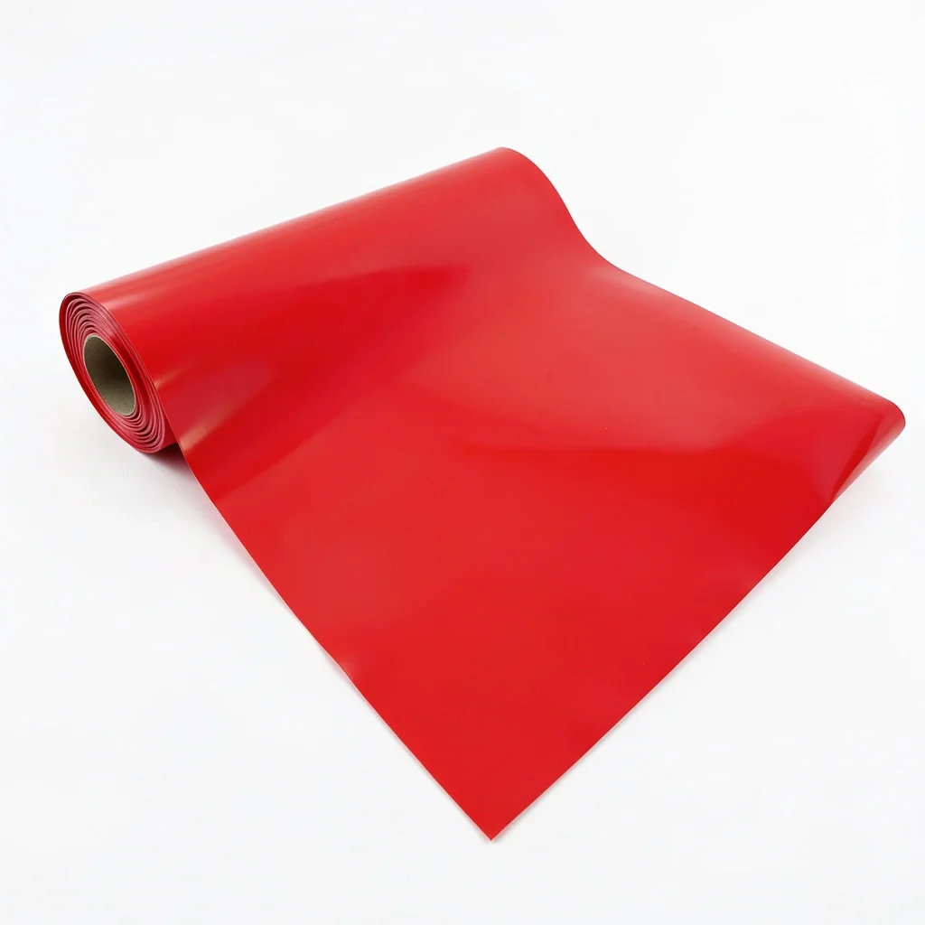 Roll of red reflective vinyl film for vehicle wrap