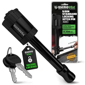 Rhino USA locking trailer hitch pin with keys, fits 2-inch receivers