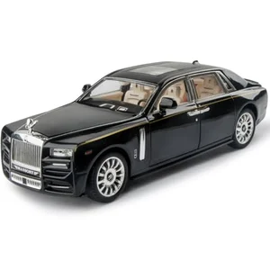 1:24 scale Rolls-Royce Phantom diecast model car in black with tan interior