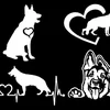 Slaced German Shepherd White Decals 4 Pack: Sitting