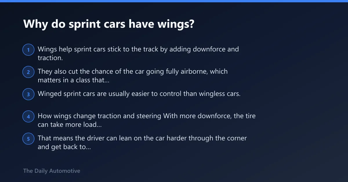 Steps: Why do sprint cars have wings?