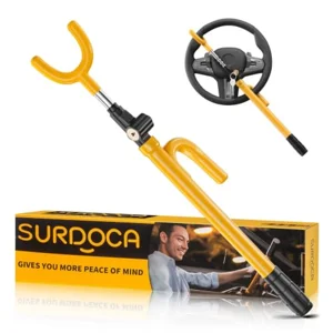 SURDOCA steering wheel anti-theft lock installed on a car steering wheel