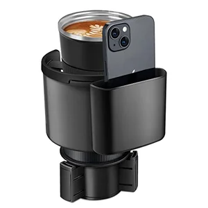 TYKOR adjustable car cup holder expander with built-in phone slot