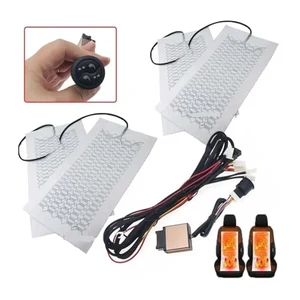 Universal carbon fiber car seat heater kit with wiring harness and rotary switch