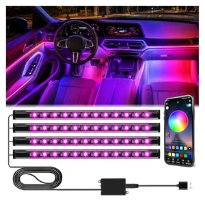 Winzwon interior car LED light strip kit with USB power and app control