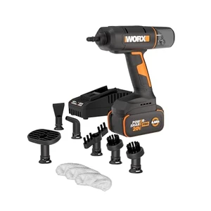 WORX WX770L cordless handheld steam cleaner with battery and accessory nozzles