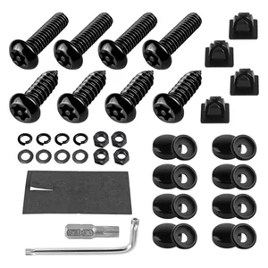 YALOK anti-theft stainless steel license plate screw and mounting hardware kit