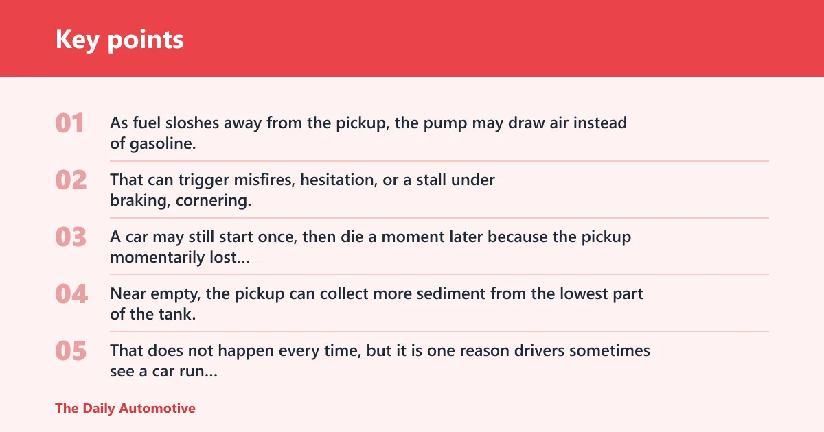 Key points: Why a nearly empty tank causes trouble