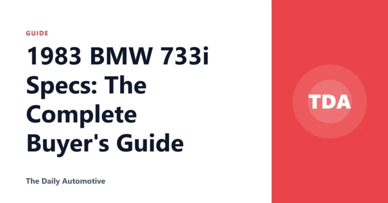 1983 BMW 733i Specs: The Complete Buyer's Guide