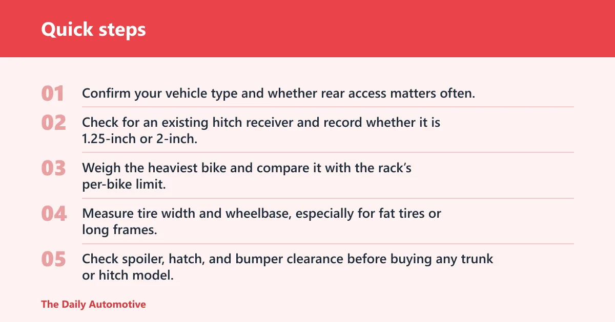 Quick steps: How to choose the right 2-bike rack