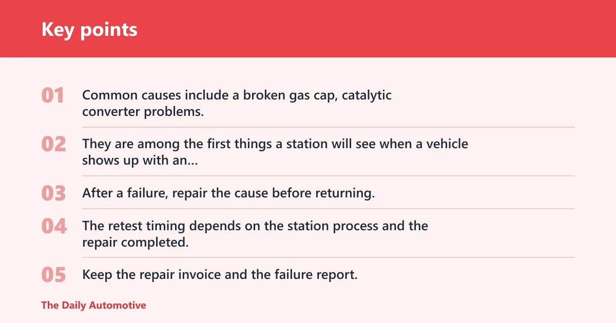 Key points: What happens if your car fails emissions in Pennsylvania?