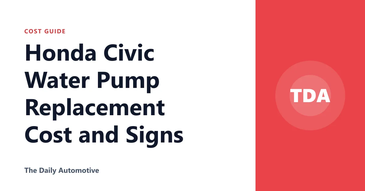 Honda Civic Water Pump Replacement Cost and Signs