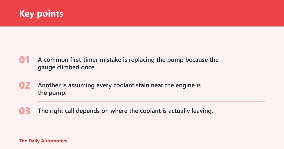 Key points: Water pump decision table