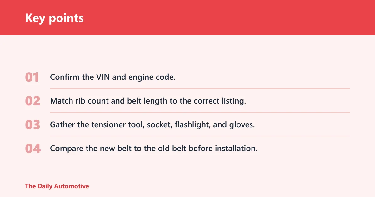 Key points: Tools and parts checklist