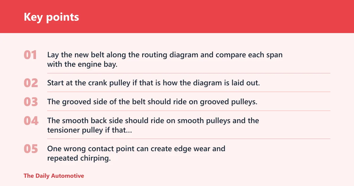 Key points: Belt routing checklist