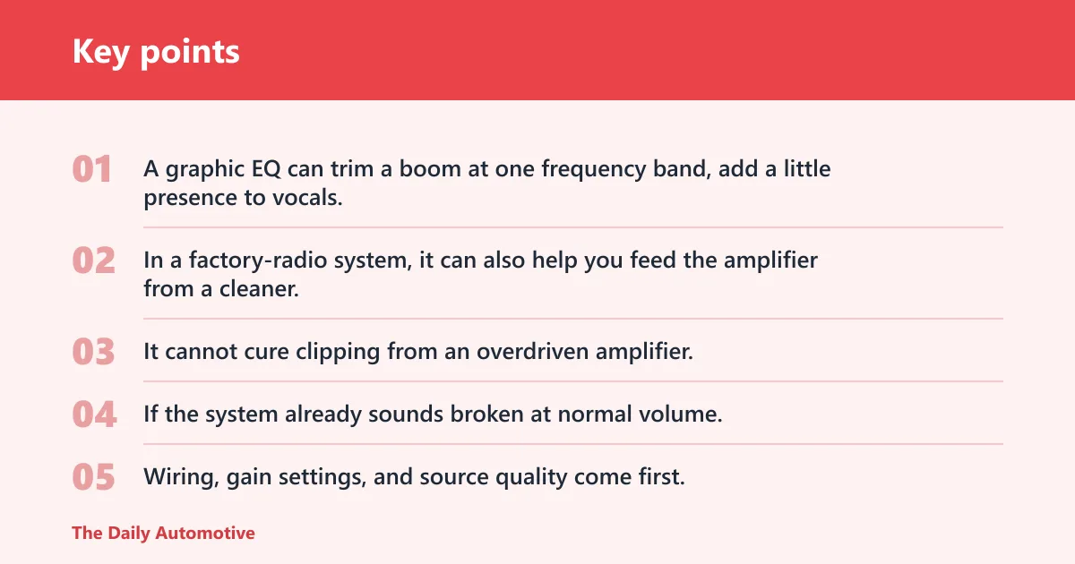 Key points: Why do car audio equalizers matter?