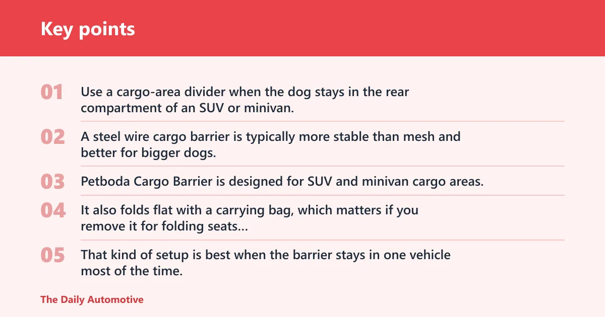 Key points: What is the best car pet barrier for an SUV?