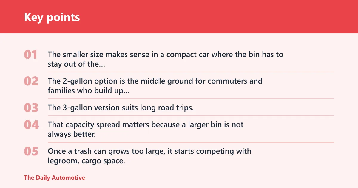 Key points: Best car trash can overall: Hotor Car Trash Bag with Lid