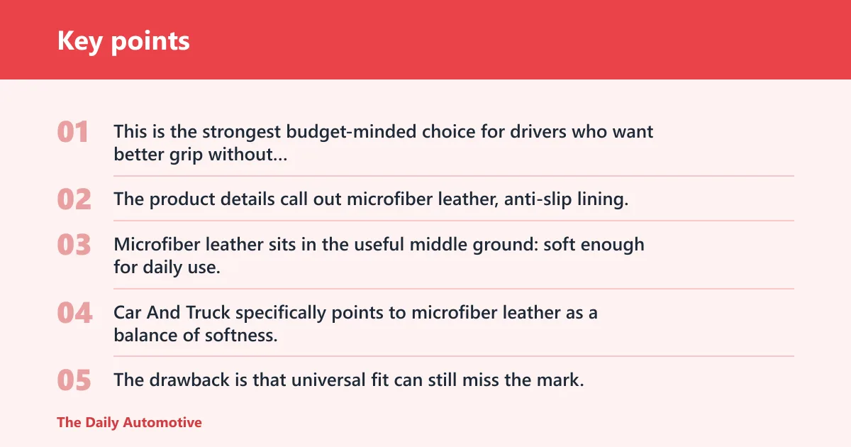 Key points: Ouzorp Car Steering Wheel Cover: best for grip and value
