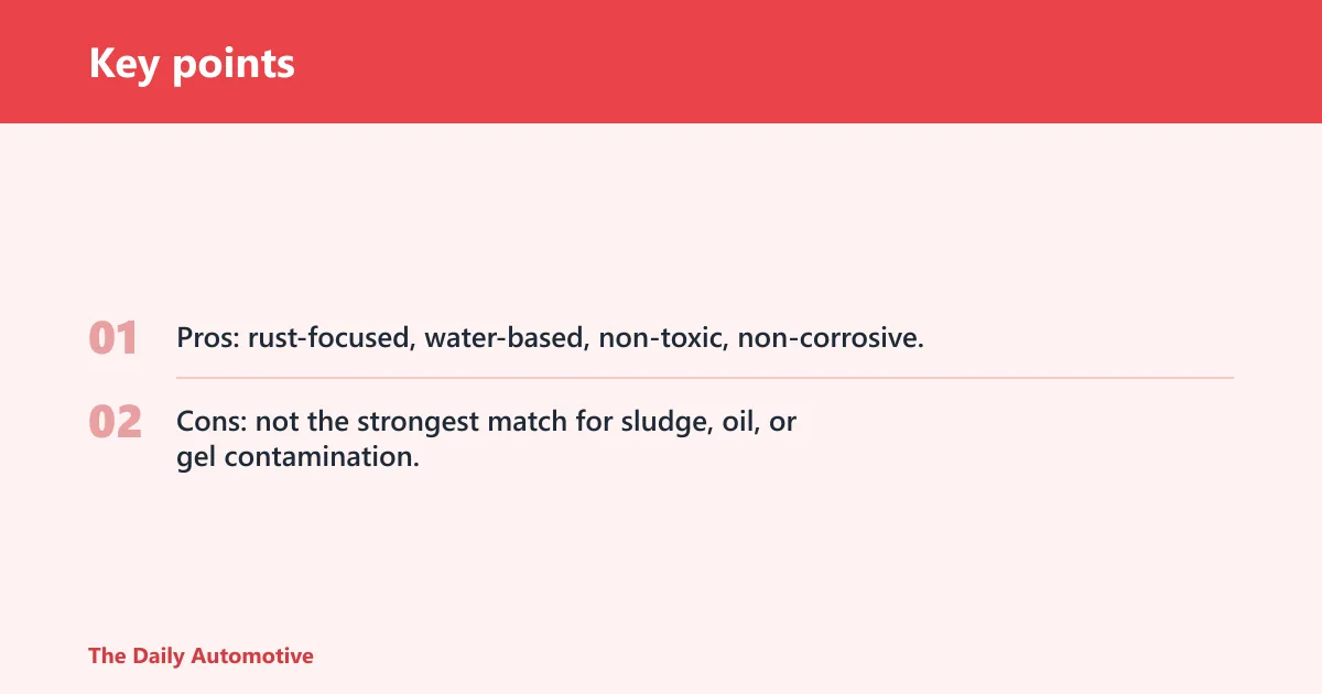 Key points: CRC Thermocure: best for rust
