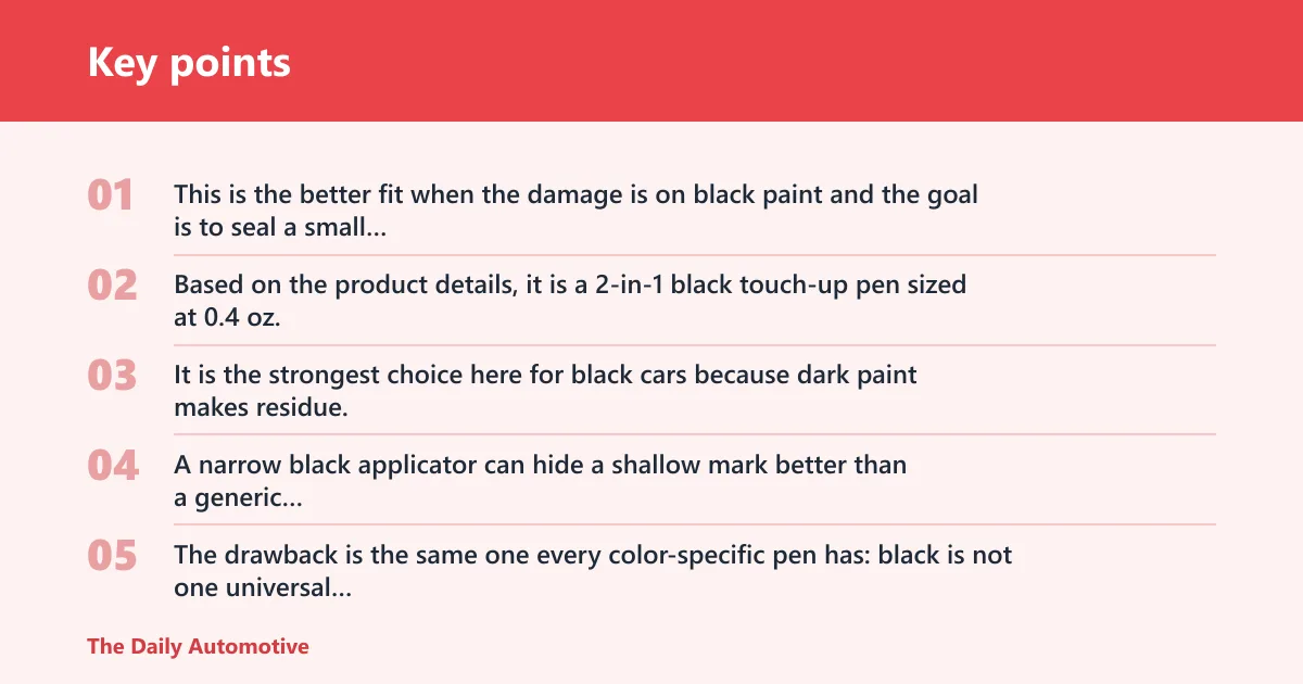 Key points: SYOAUTO black touch up paint: best for black paint