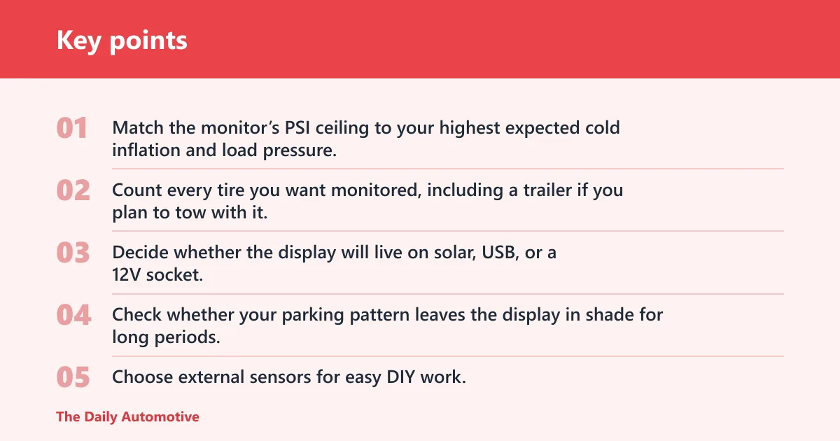 Key points: Which TPMS fits your car?