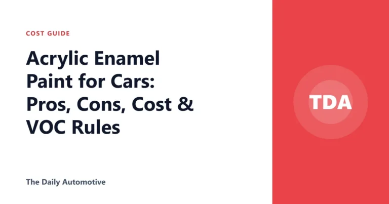 Acrylic Enamel Paint for Cars: Pros, Cons, Cost & VOC Rules