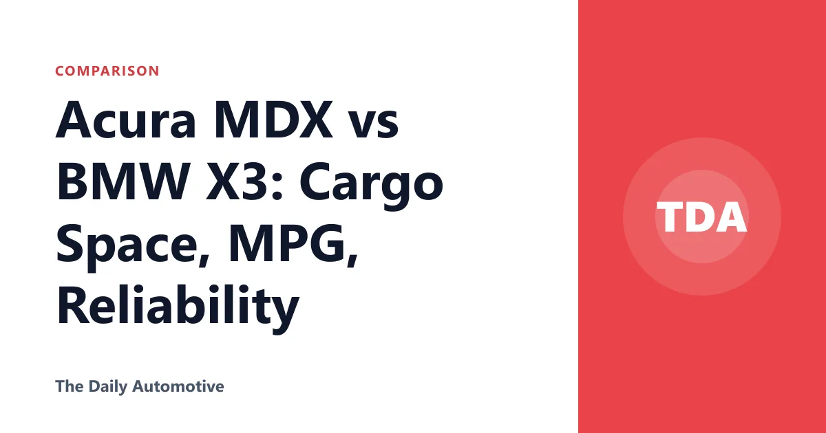 Acura MDX vs BMW X3: Cargo Space, MPG, Reliability