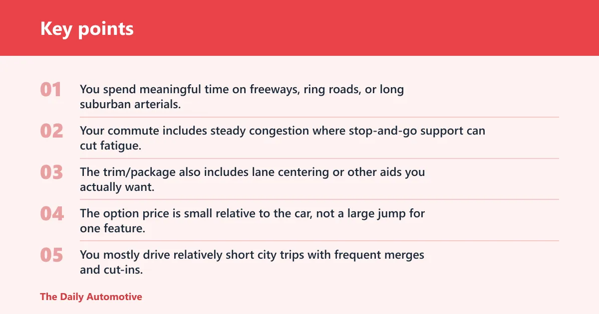 Key points: Adaptive cruise control: the verdict