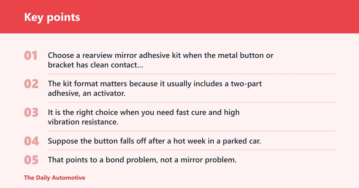 Key points: Which adhesive fits your mirror repair?