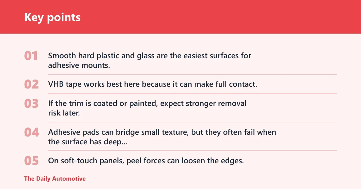 Key points: Which adhesive fits your dashboard?