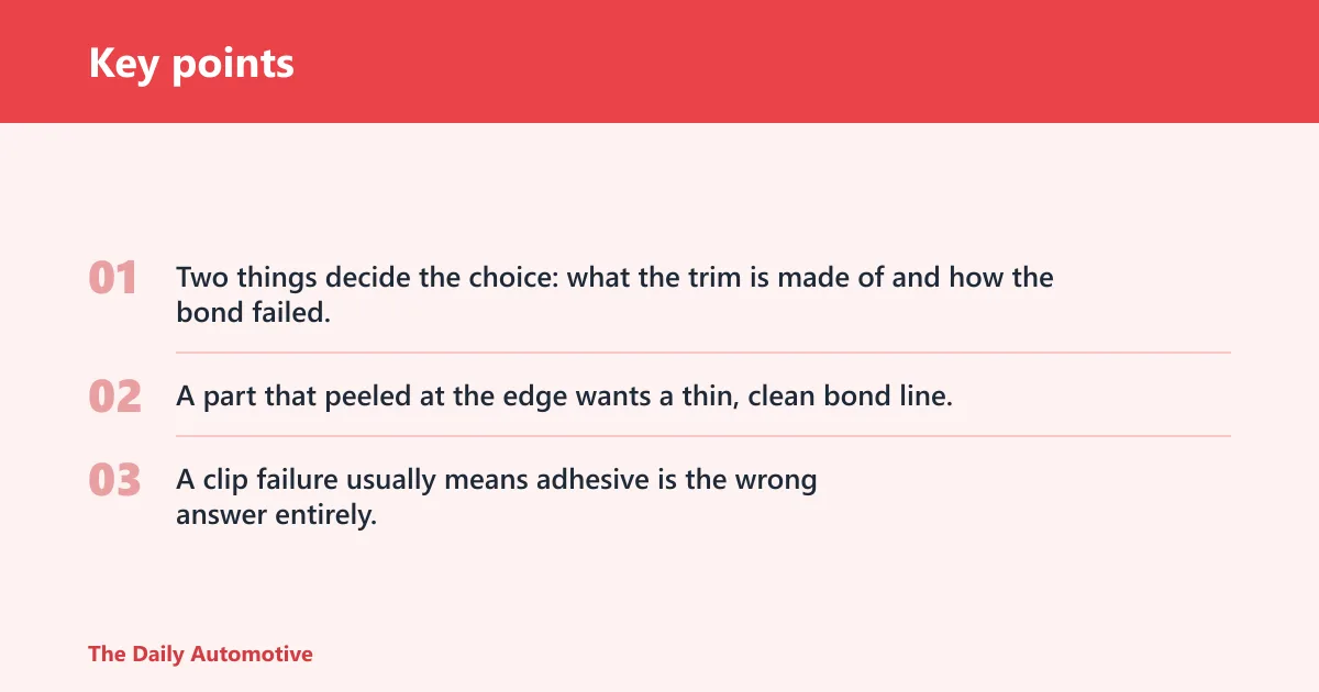 Key points: What is the best adhesive for car trim?