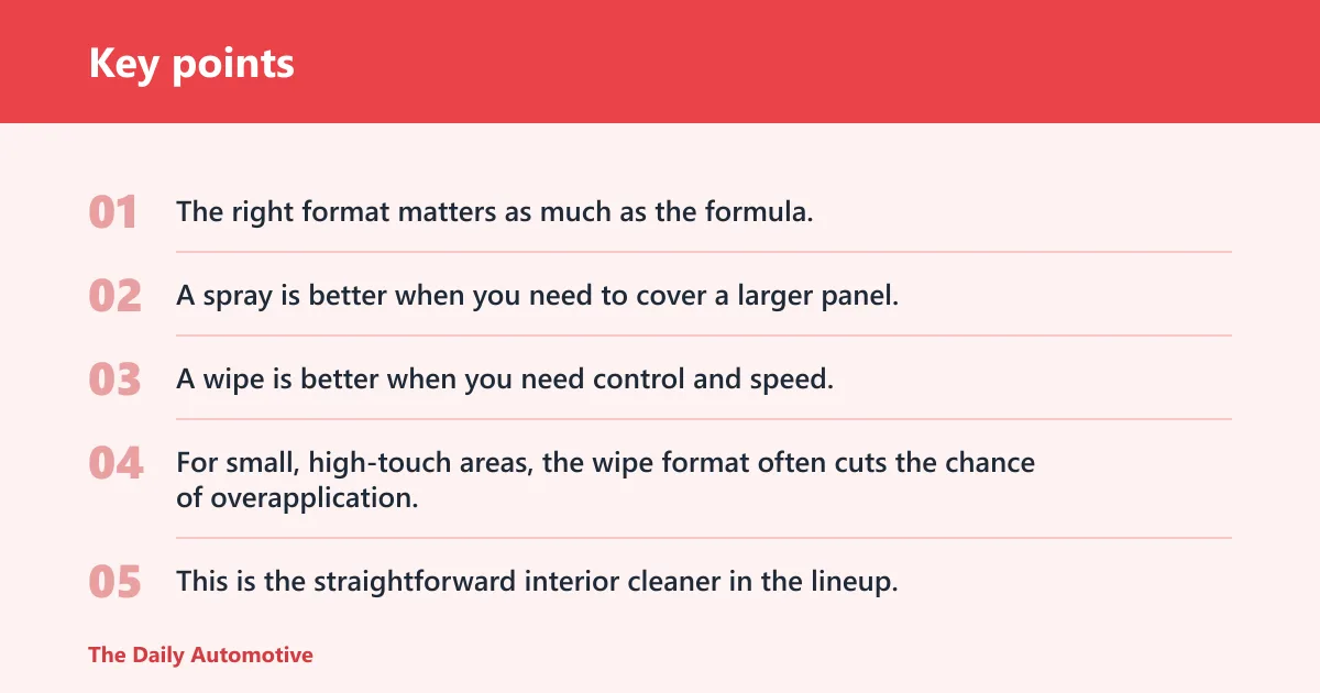 Key points: Armor All cleaners and wipes