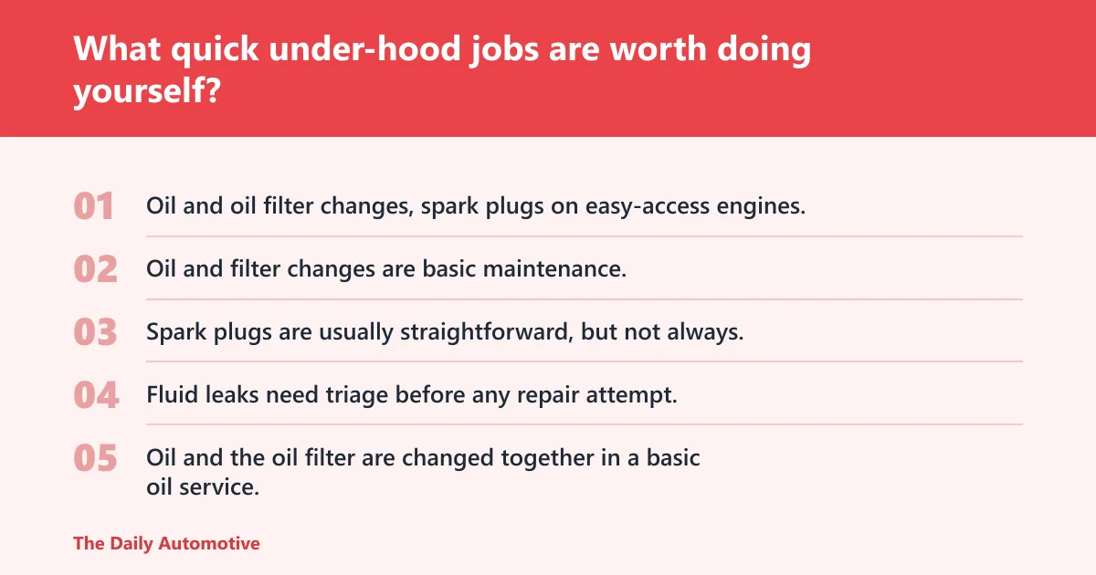 Steps: What quick under-hood jobs are worth doing yourself?