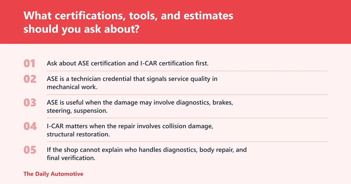 Steps: What certifications, tools, and estimates should you ask about?