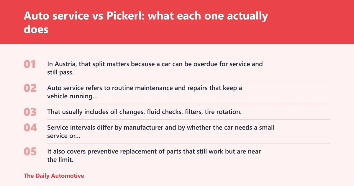 Steps: Auto service vs Pickerl: what each one actually does