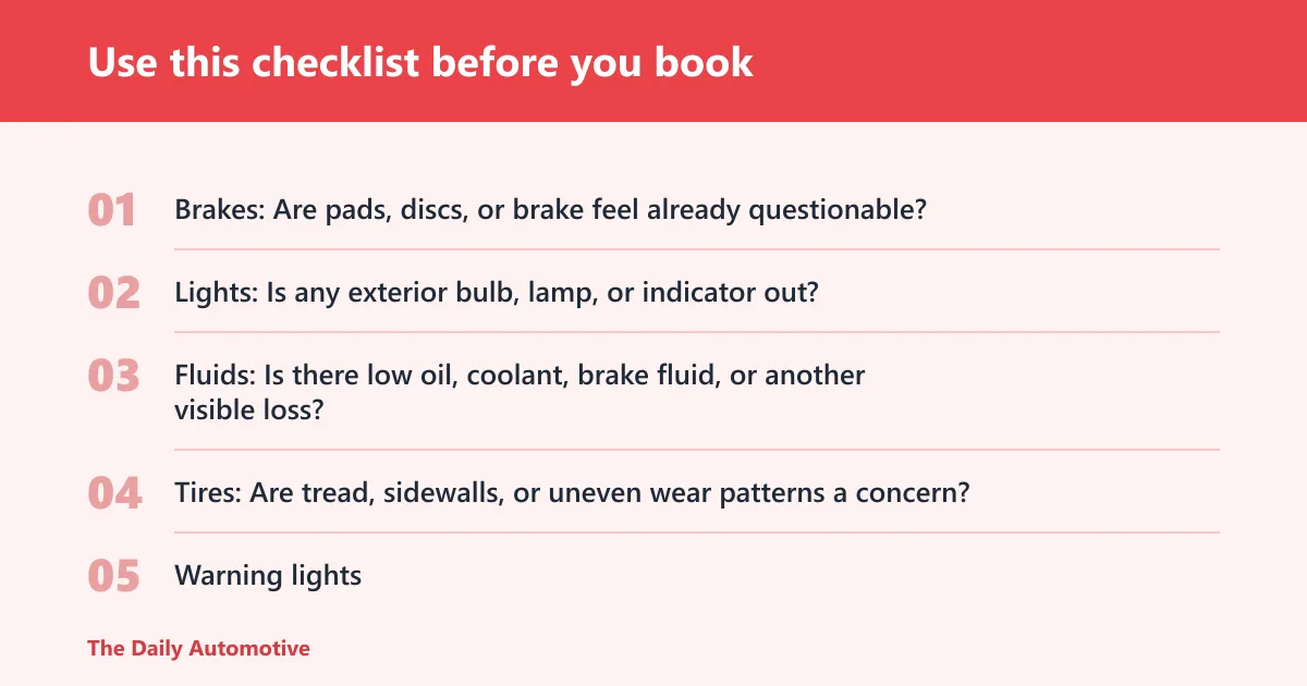 Steps: Use this checklist before you book