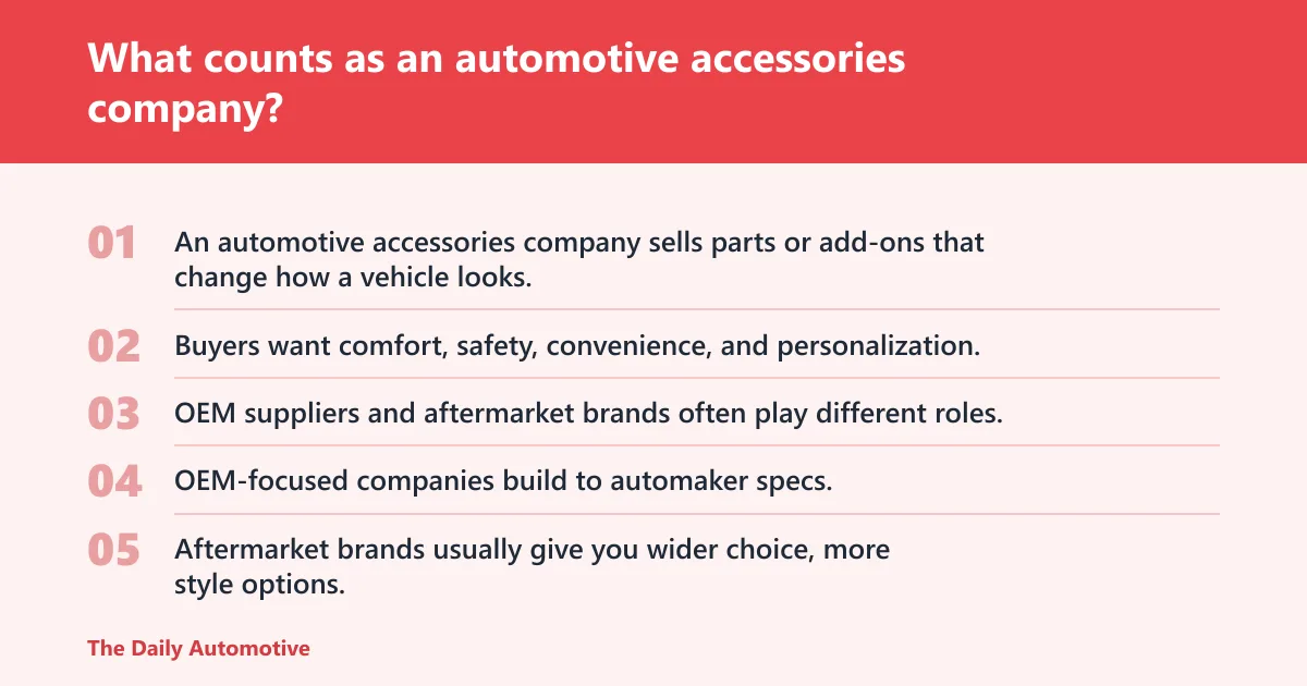 Steps: What counts as an automotive accessories company?