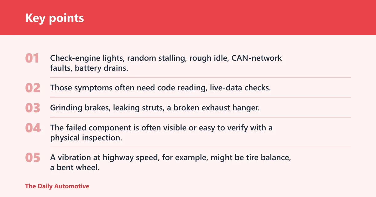 Key points: When should you see a technician vs. a mechanic?