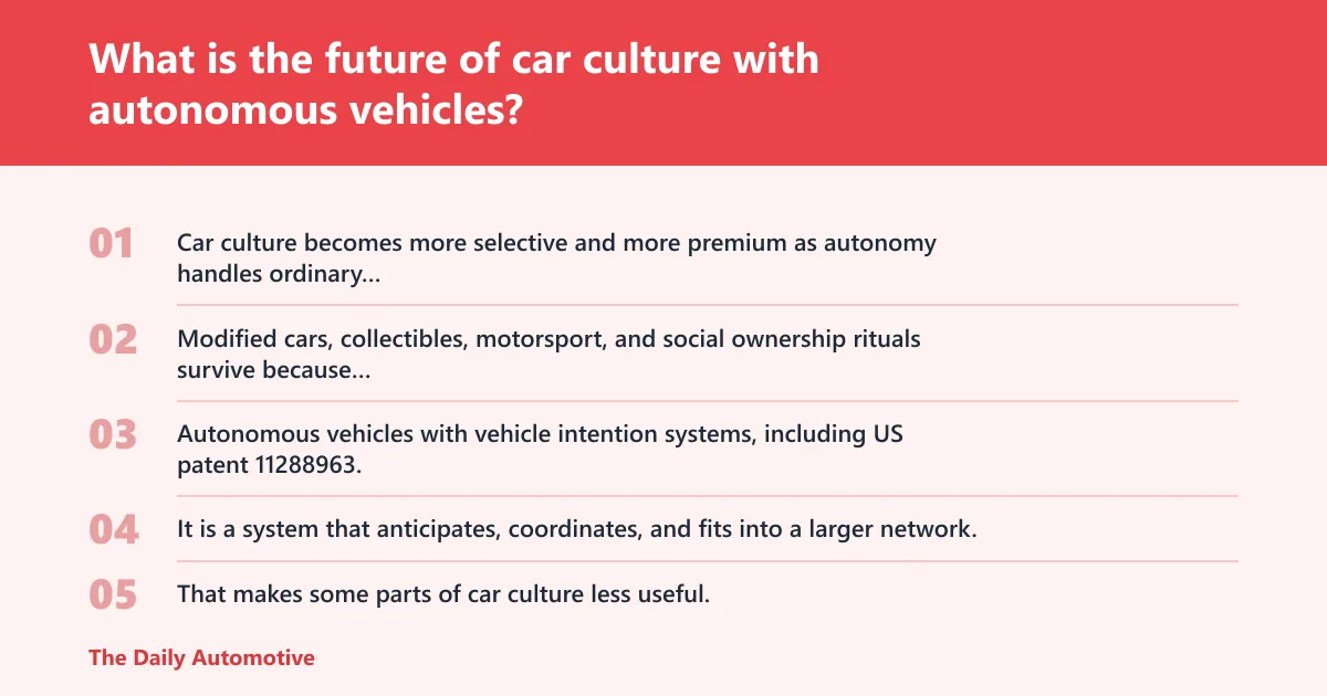 Steps: What is the future of car culture with autonomous vehicles?